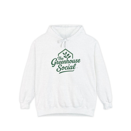 The Greenhouse Social™ Unisex Hoodie - Green on White