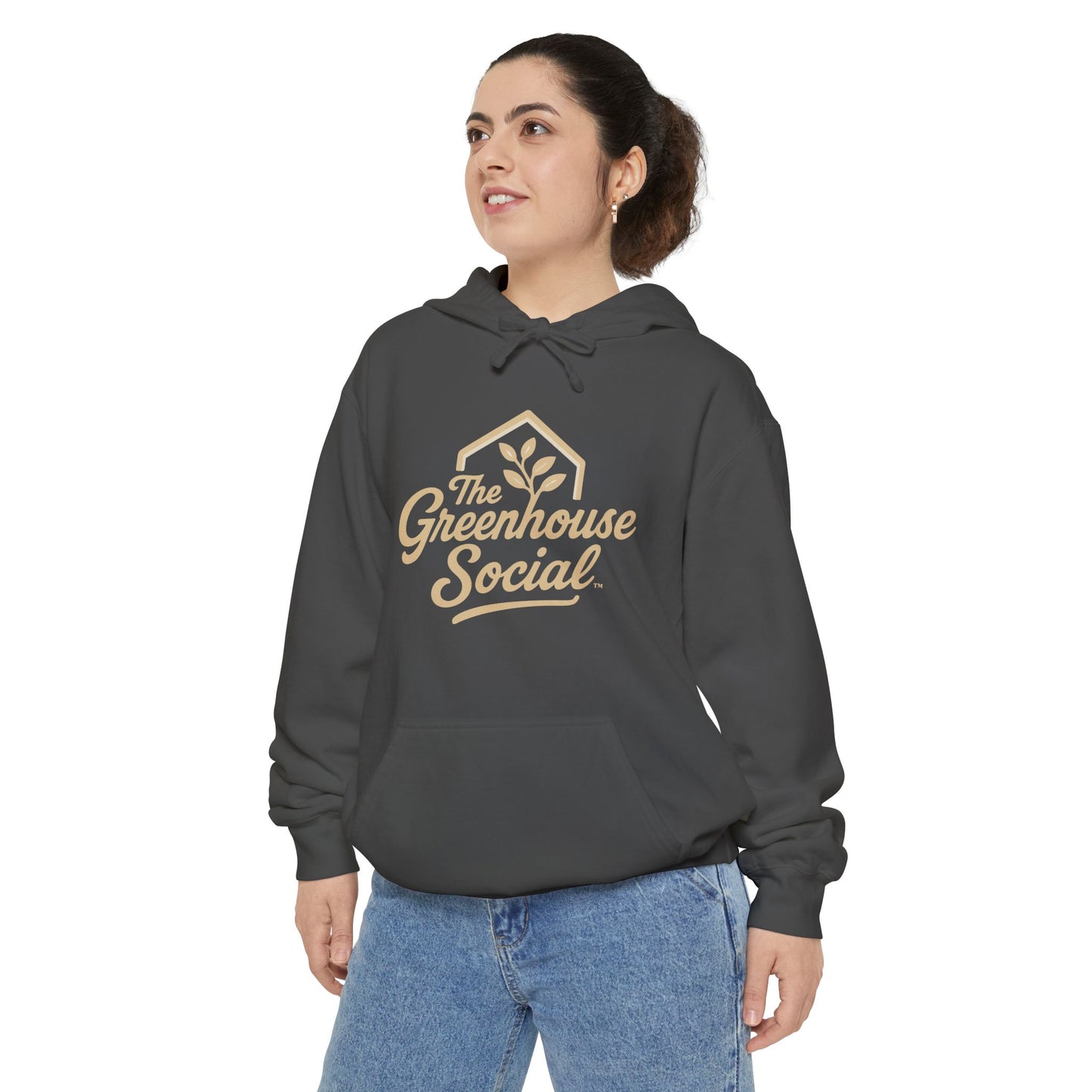 The Greenhouse Social™ Unisex Hoodie - Tan on Pepper