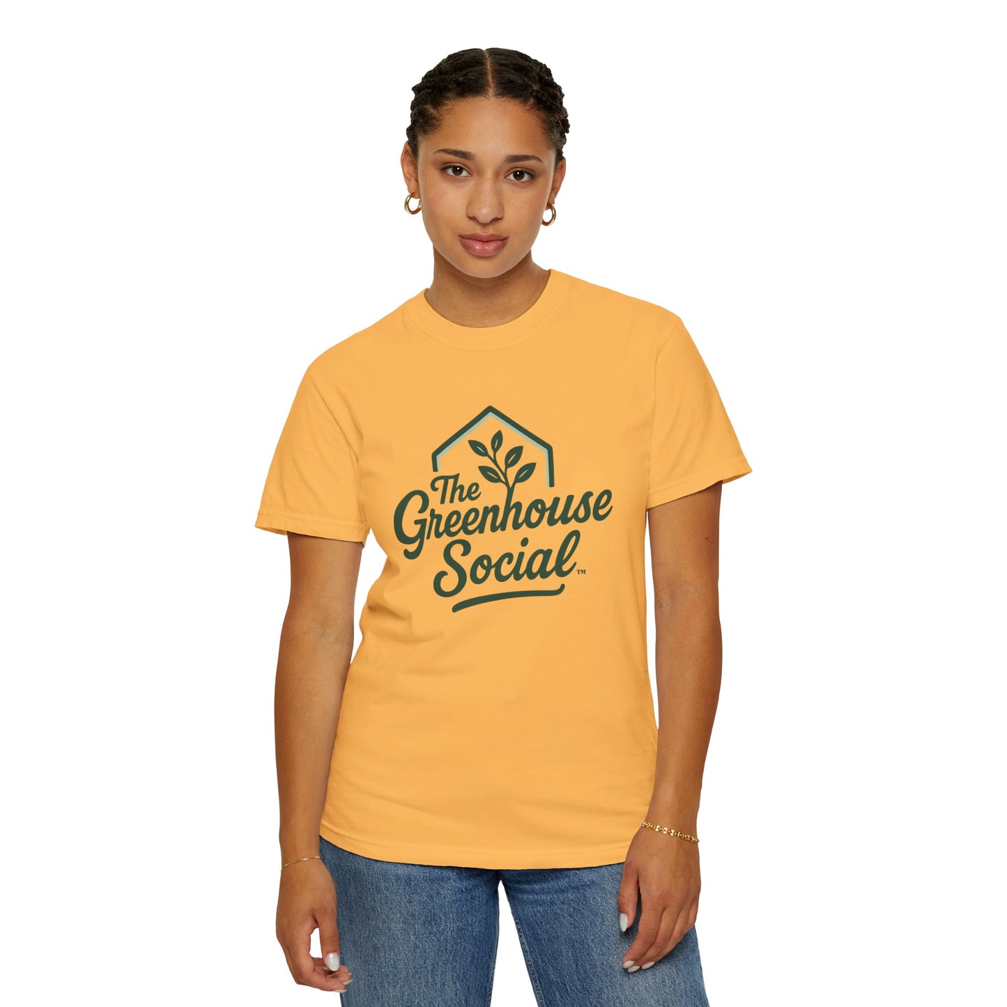 The Greenhouse Social™ Logo Tee - Green on Yellow