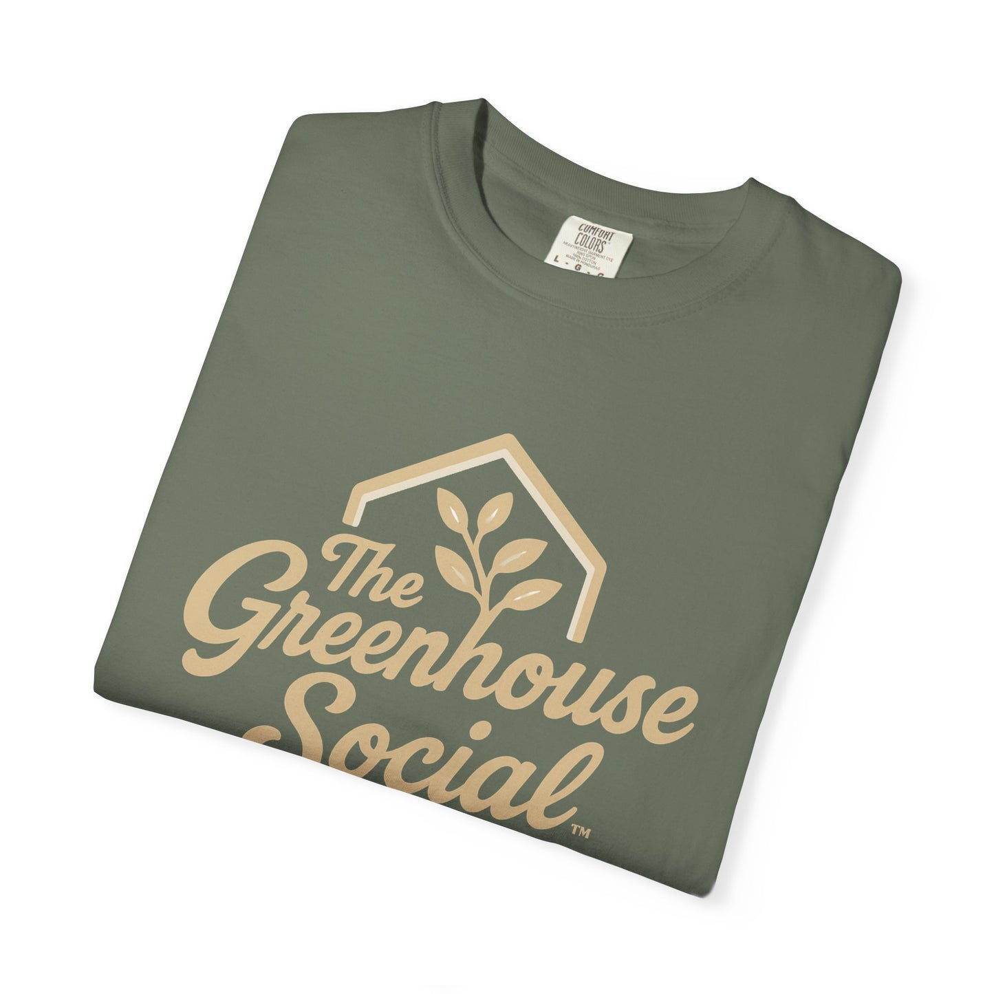 The Greenhouse Social™ Logo Tee - Tan on Moss