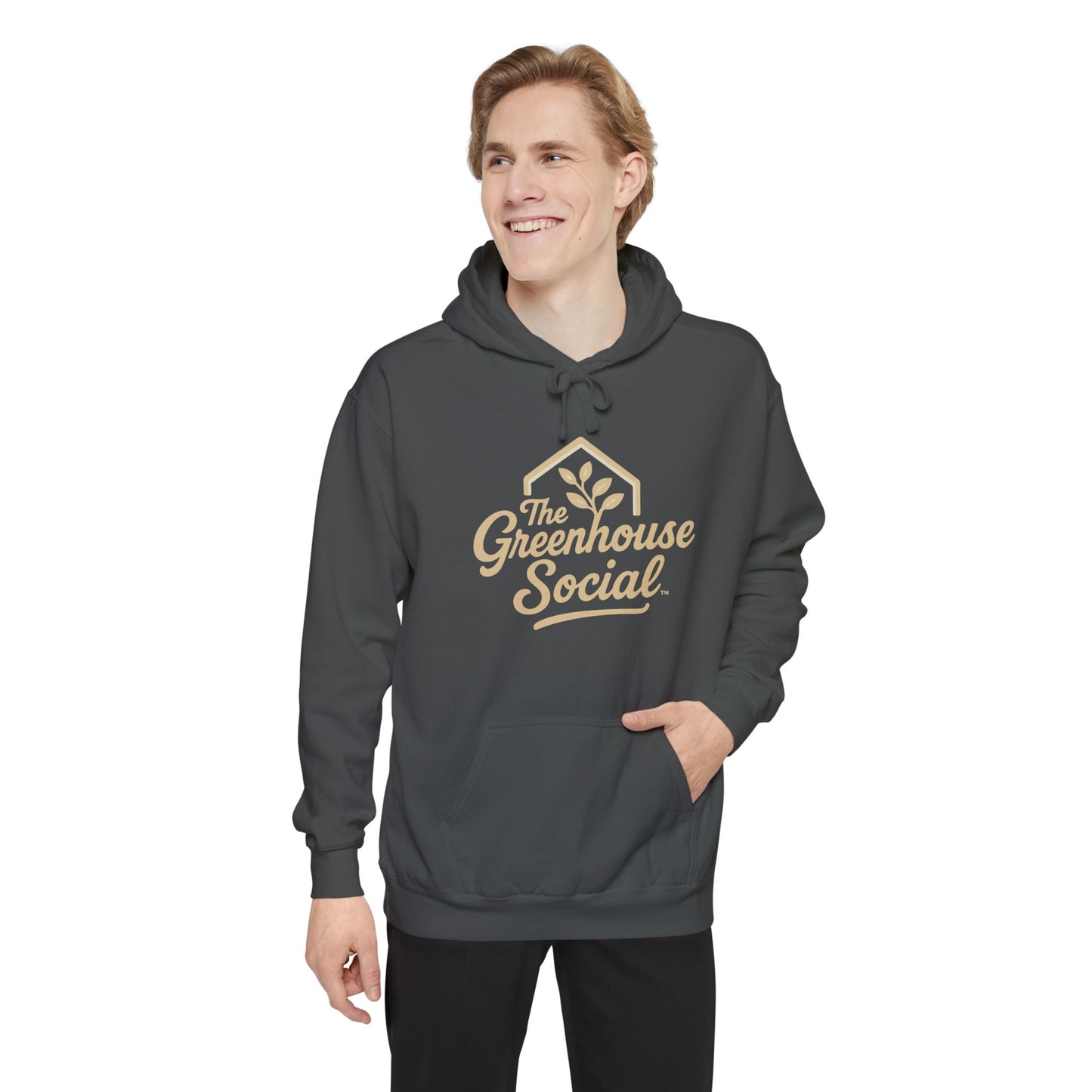 The Greenhouse Social™ Unisex Hoodie - Tan on Pepper