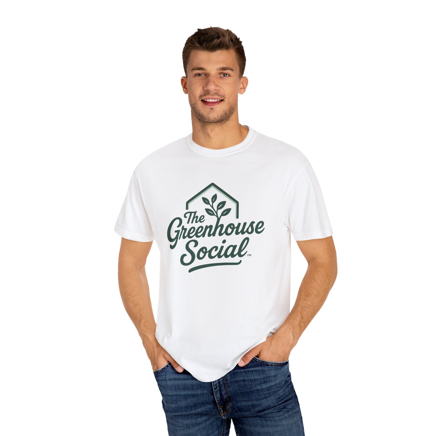 The Greenhouse Social™ Logo Tee - Green on White