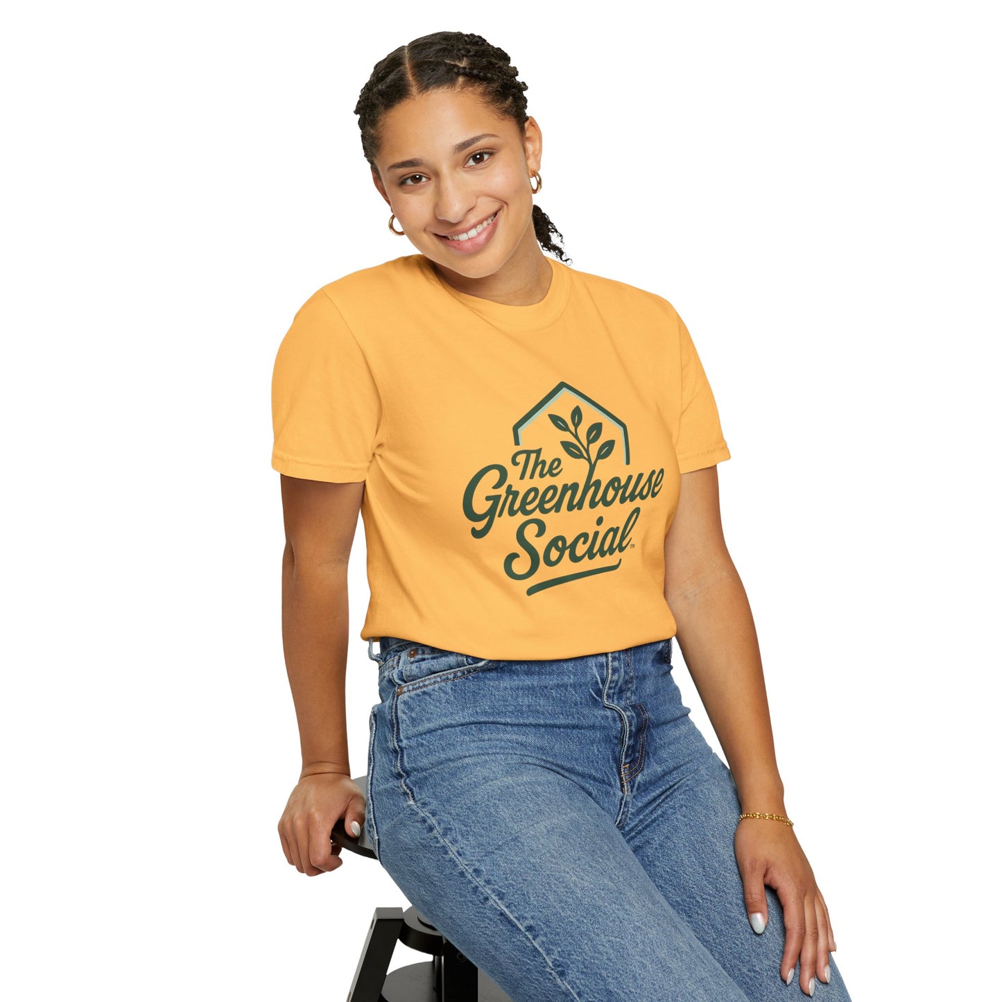 The Greenhouse Social™ Logo Tee - Green on Yellow
