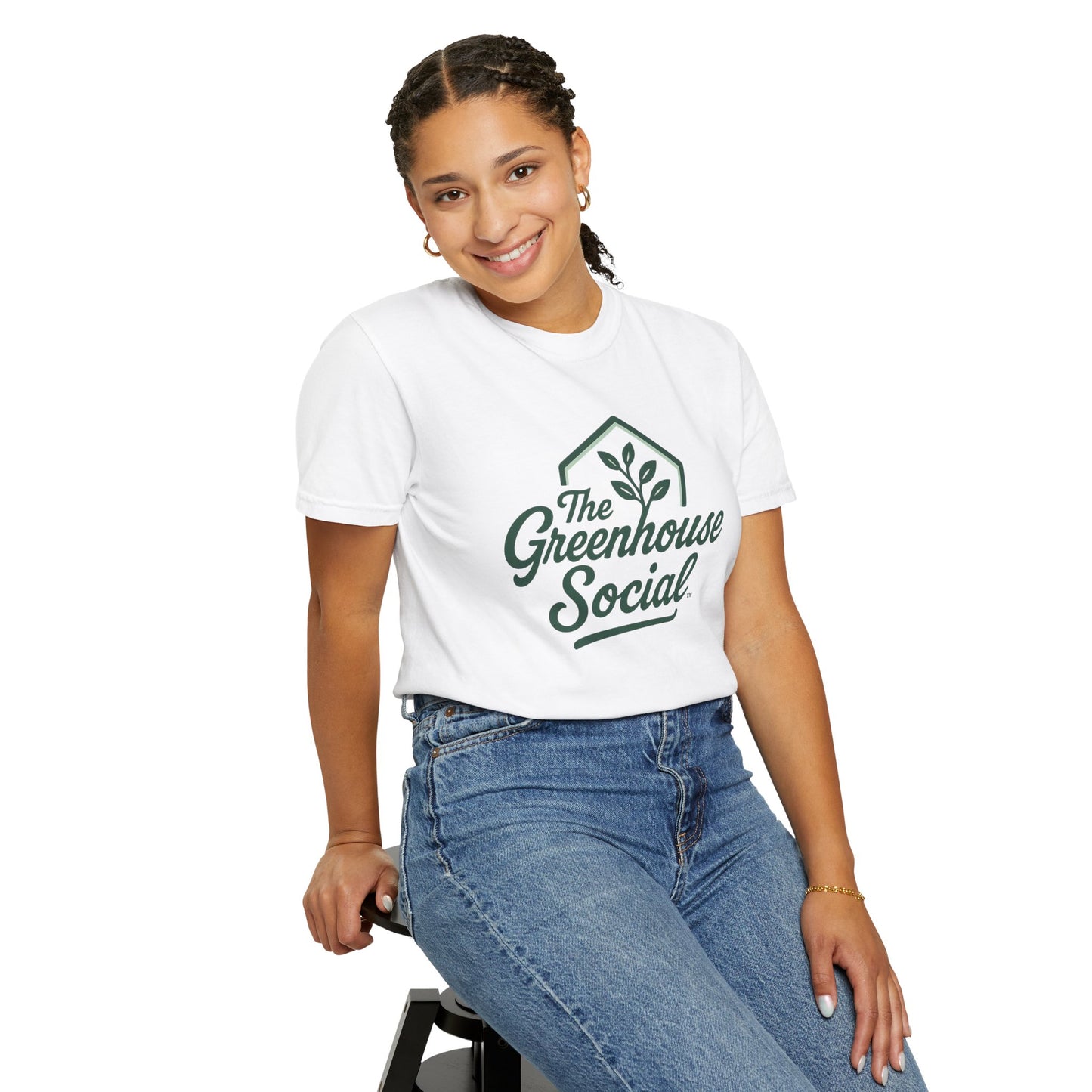 The Greenhouse Social™ Logo Tee - Green on White