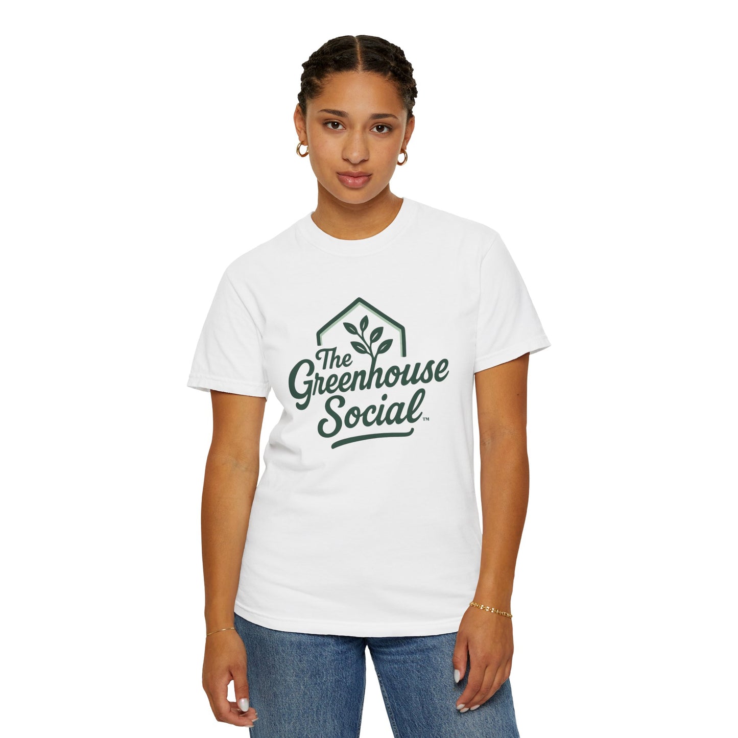 The Greenhouse Social™ Logo Tee - Green on White