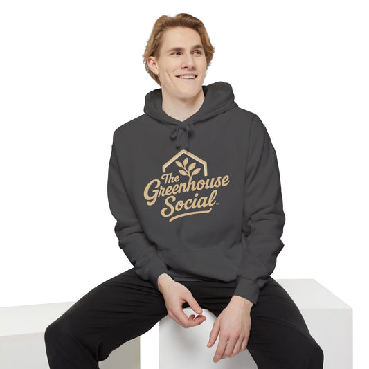 The Greenhouse Social™ Unisex Hoodie - Tan on Pepper