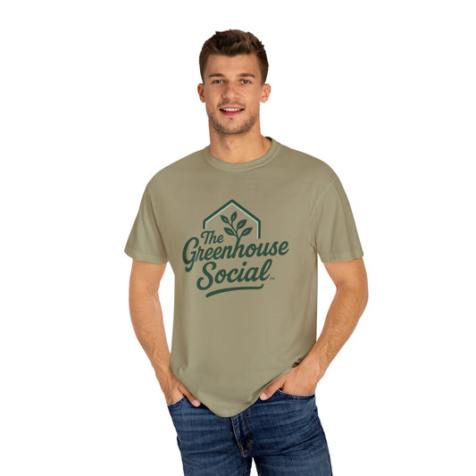 The Greenhouse Social™ Logo Tee - Green on Khaki