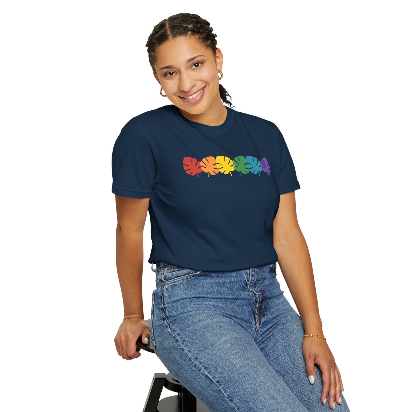 Rainbow Monstera T-Shirt — Pride Tropical Leaf Graphic Tee