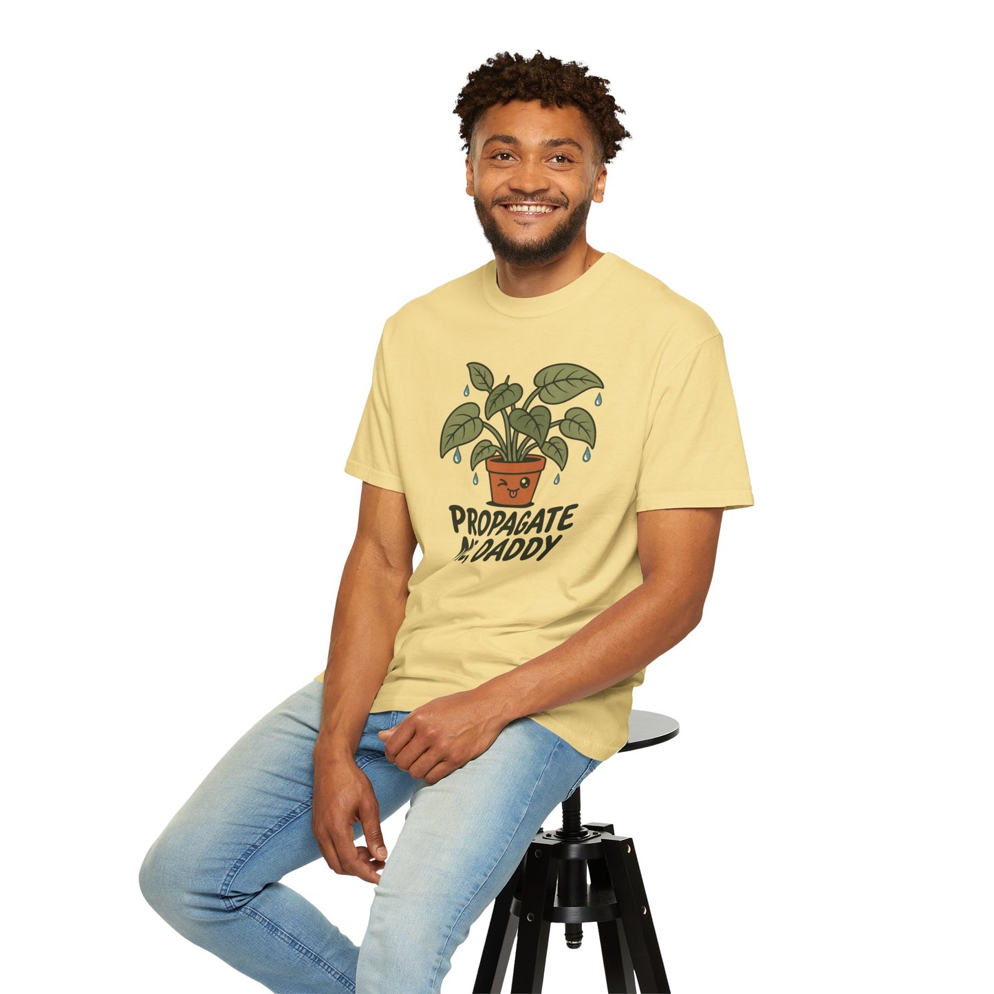 Propagate Me Daddy T-Shirt in Butter — Funny Tee for Plant Lovers, Gardening Dads, & Boyfriends