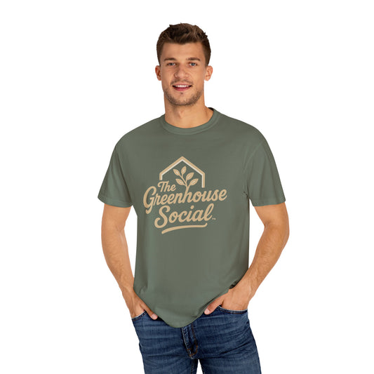 The Greenhouse Social™ Logo Tee - Tan on Moss